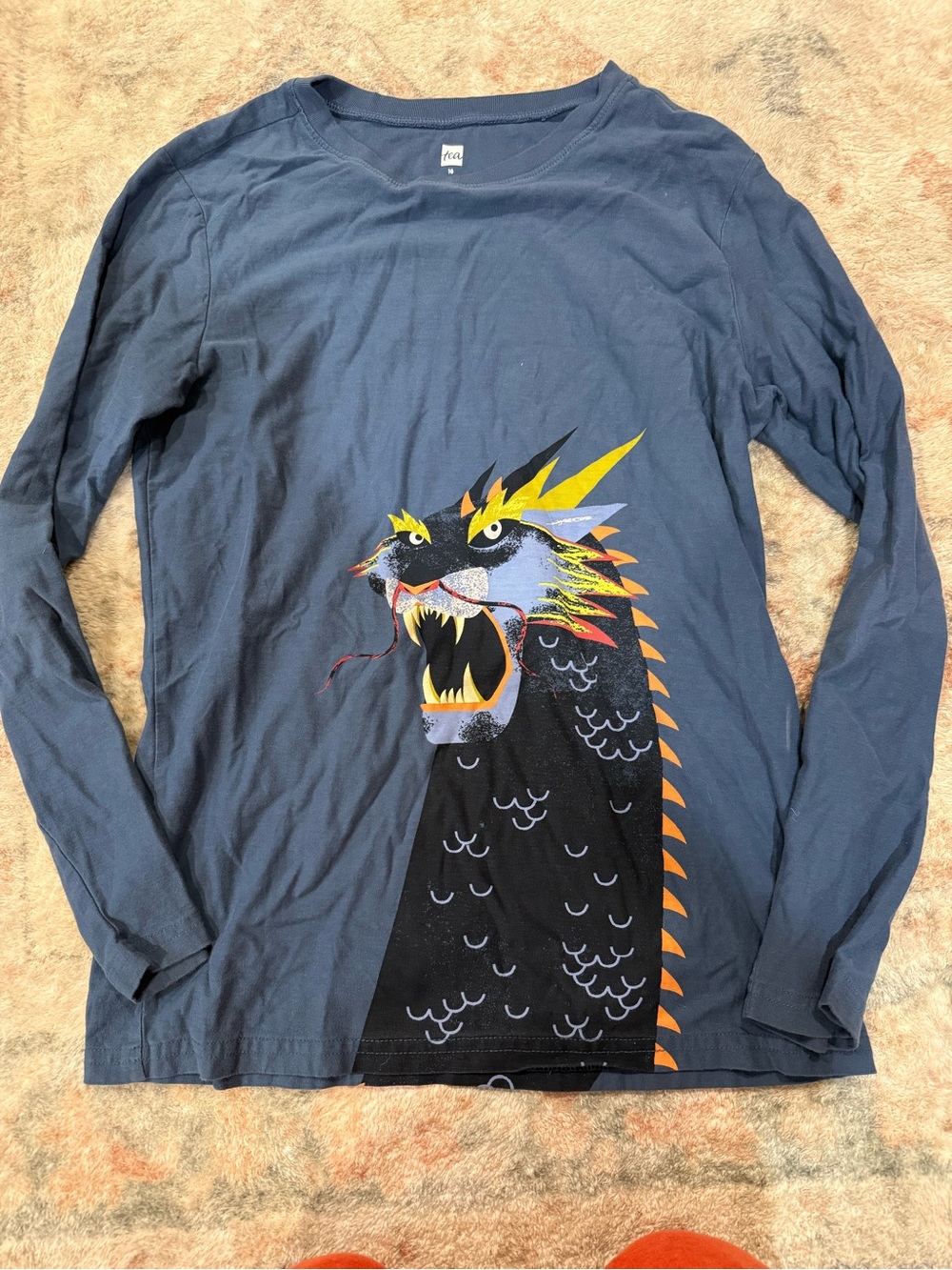 Tea collection dragon print long sleeve shirt